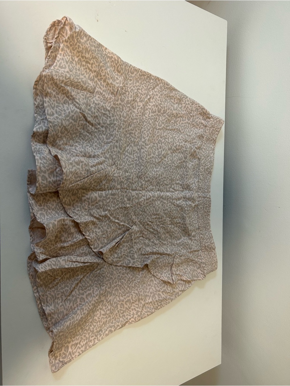 Beige Animal-Print Ruffle Mini Skirt - Neutral Tone - Picture 1 of 4
